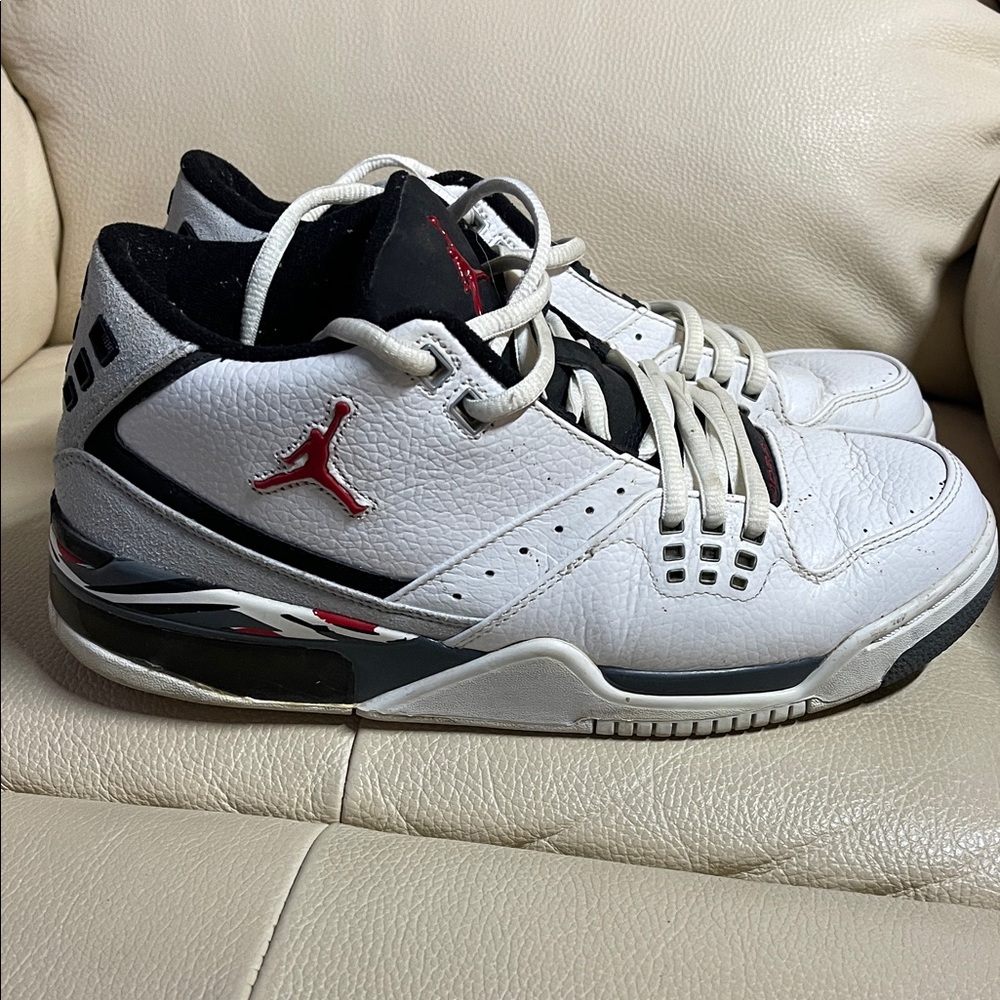 Nike Air Jordan Flight 23 sneakers in the white, black, and red colorway